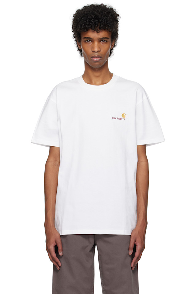 Американская футболка Script Carhartt Work In Progress, белый 
Американская футболка Script Carhartt Work In Progress, белый