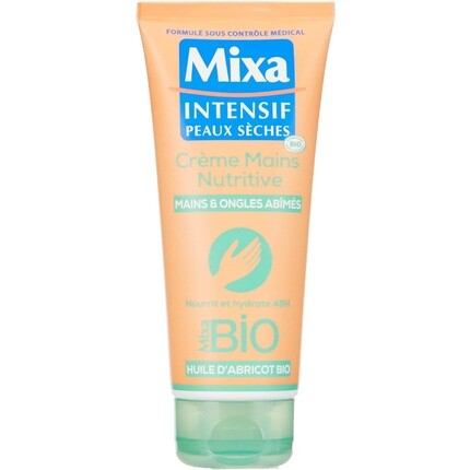 Биоинтенсивный питательный крем для рук для сухих рук и ломких ногтей с органическим абрикосовым маслом 100мл, Mixa 
Биоинтенсивный питательный крем для рук для сухих рук и ломких ногтей с органическим абрикосовым маслом 100мл, Mixa