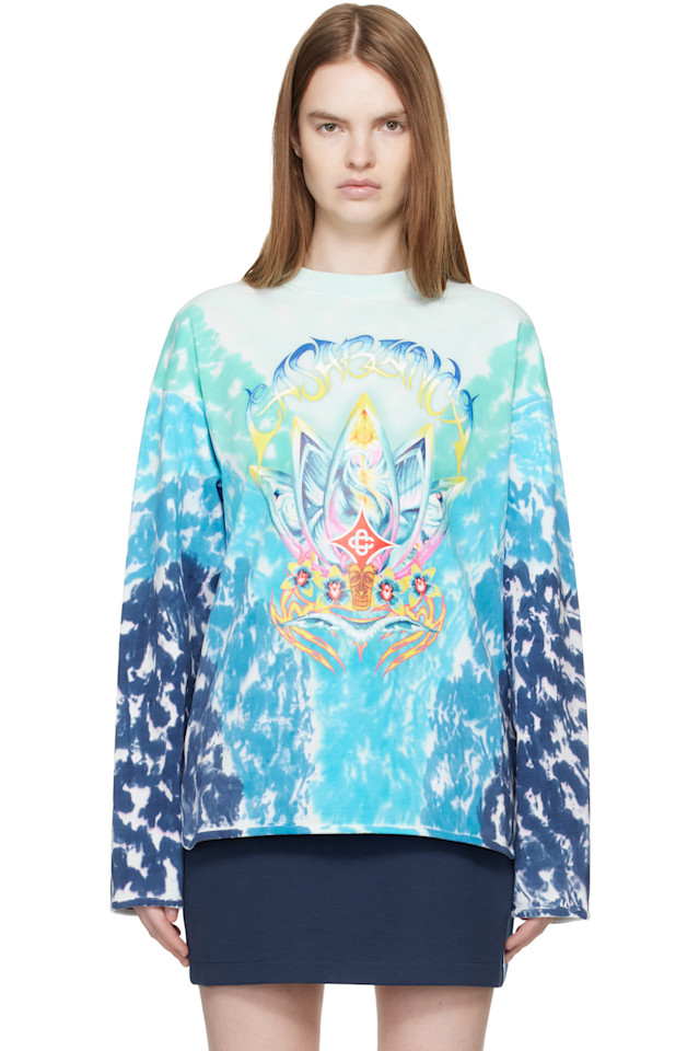 Casablanca Синяя футболка с длинными рукавами в стиле тай-дай, Синий, Casablanca Синяя футболка с длинными рукавами в стиле тай-дай
Casablanca Синяя футболка с длинными рукавами в стиле тай-дай, Синий, Casablanca Синяя футболка с длинными рукавами в стиле тай-дай