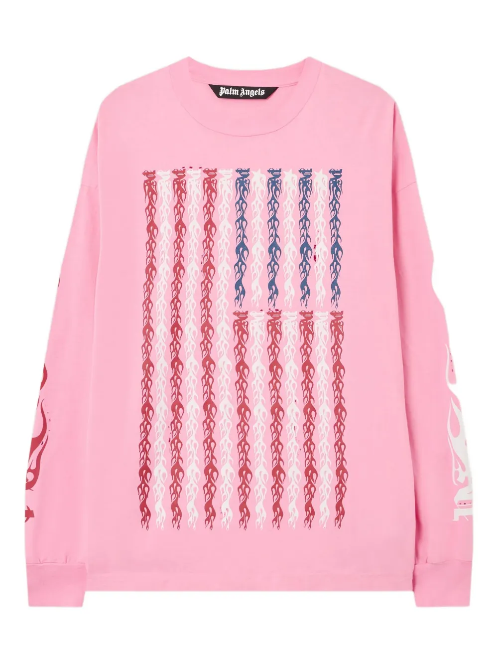 Лонгслив с принтом флага и пламенем Palm Angels, розовый
Лонгслив с принтом флага и пламенем Palm Angels, розовый