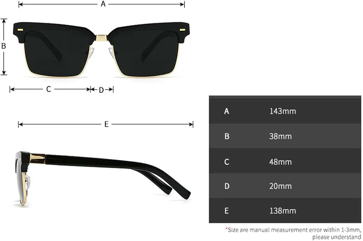 Модные квадратные женские солнцезащитные очки в стиле ретро с заклепками, мужские прозрачные градиентные очки с защитой от УФ-излучения UV400 mincl, Black Gold Clear
Модные квадратные женские солнцезащитные очки в стиле ретро с заклепками, мужские прозрачные градиентные очки с защитой от УФ-излучения UV400 mincl, Black Gold Clear