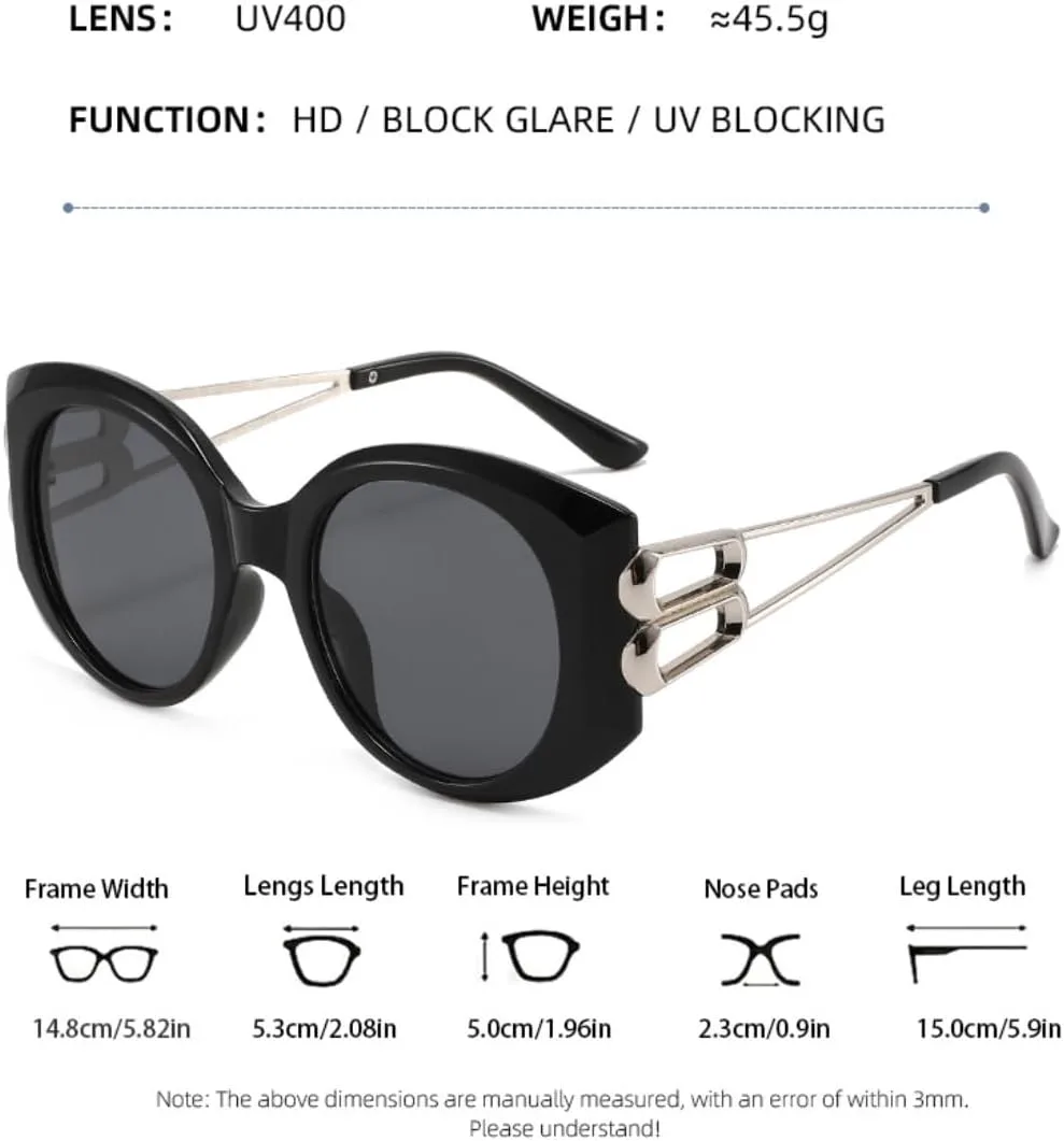 Винтажные солнцезащитные очки «кошачий глаз» большого размера для женщин, модные очки с полыми дужками из сплава, стильные очки для вождения TKKTLLT, Gold Gray
Винтажные солнцезащитные очки «кошачий глаз» большого размера для женщин, модные очки с полыми дужками из сплава, стильные очки для вождения TKKTLLT, Gold Gray