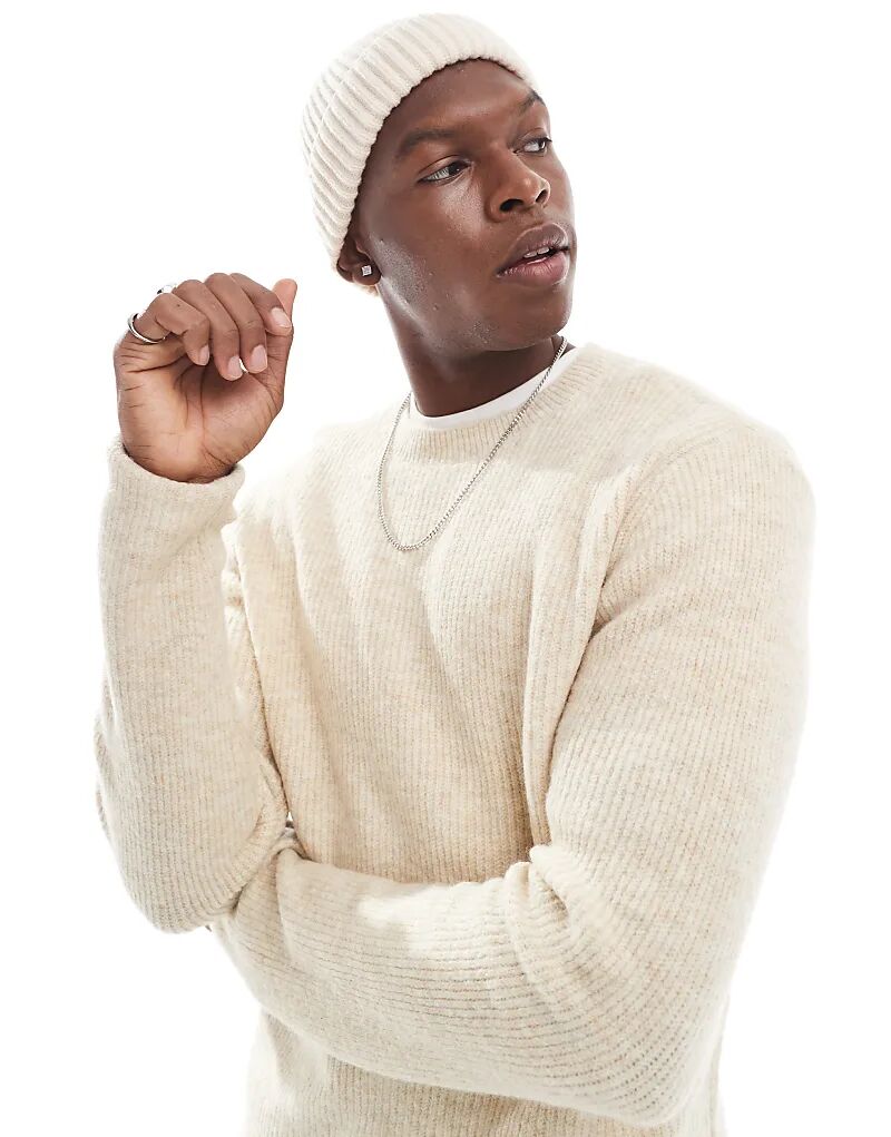 Пушистый джемпер с высоким воротом в рубчик бежевого цвета Jack & Jones
Пушистый джемпер с высоким воротом в рубчик бежевого цвета Jack & Jones