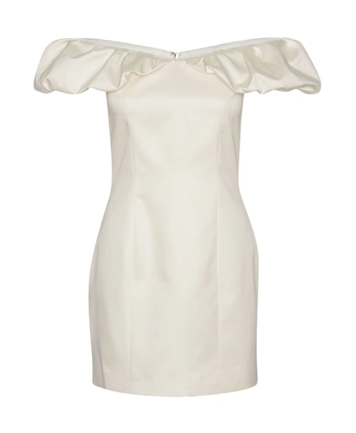 Белое платье с открытыми плечами и оборками Rotate Birger Christensen, белый
Белое платье с открытыми плечами и оборками Rotate Birger Christensen, белый