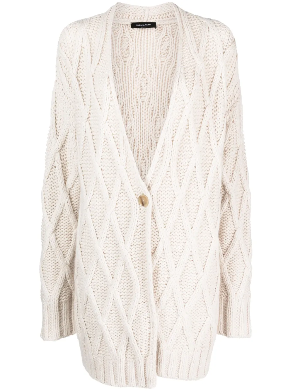 Кардиган-пальто на пуговицах Fabiana Filippi, нейтральный
Кардиган-пальто на пуговицах Fabiana Filippi, нейтральный