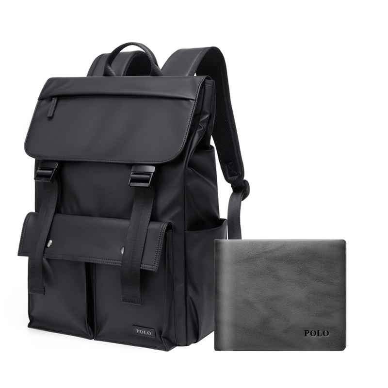 POLO Черный рюкзак из ткани для мужчин, Black 1+Gray Green Wallet
POLO Черный рюкзак из ткани для мужчин, Black 1+Gray Green Wallet