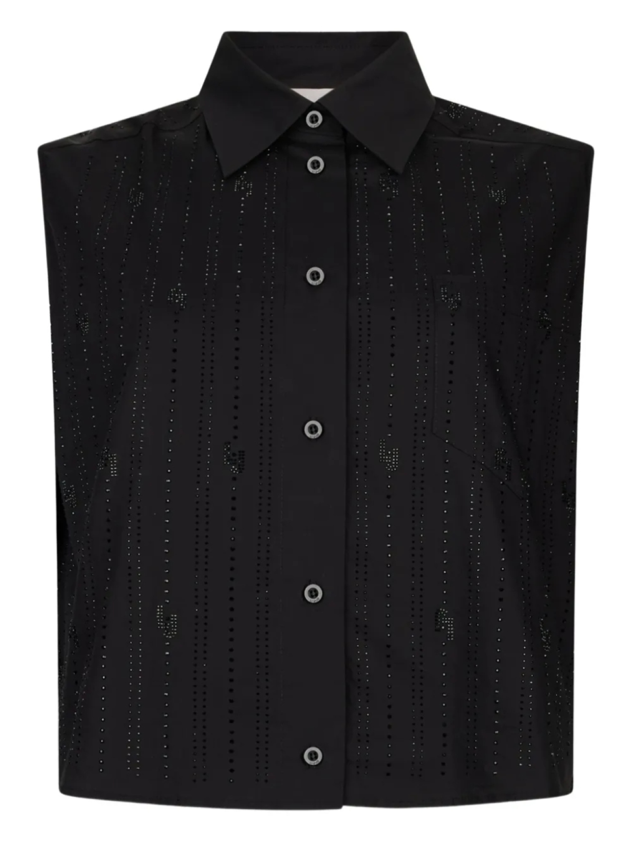 Хлопковый топ со стразами LIU JO, черный
Хлопковый топ со стразами LIU JO, черный