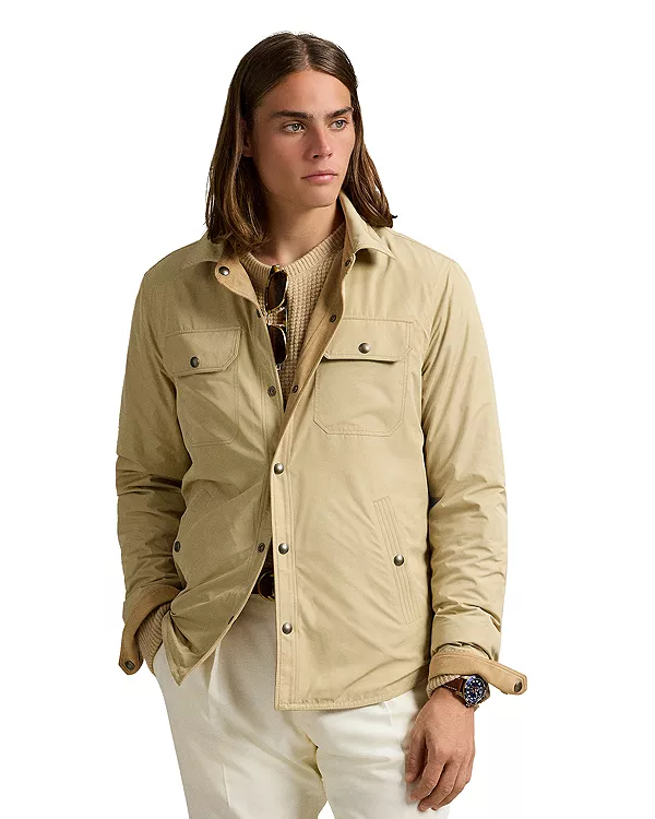 Двусторонняя рубашка-куртка из замши и тафты. Polo Ralph Lauren, бежевый
Двусторонняя рубашка-куртка из замши и тафты. Polo Ralph Lauren, бежевый