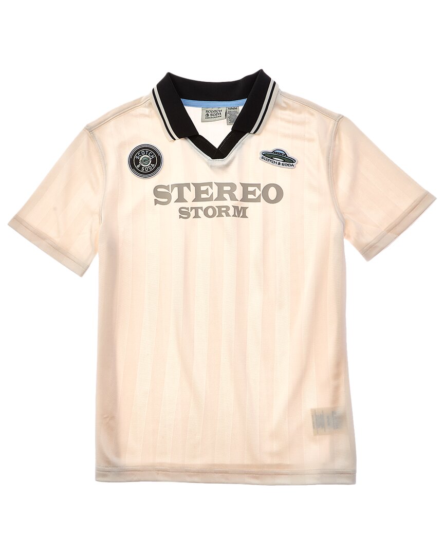 Футболка Scotch & Soda в футбольном стиле, бежевый 
Футболка Scotch & Soda в футбольном стиле, бежевый