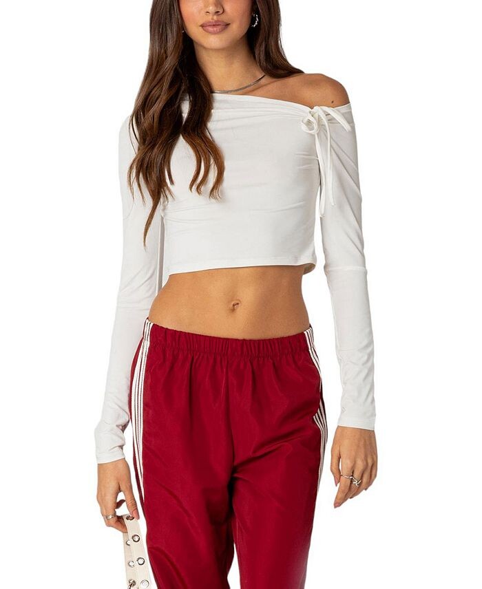 Асимметричный топ с завязками Edikted Winona, белый
Асимметричный топ с завязками Edikted Winona, белый