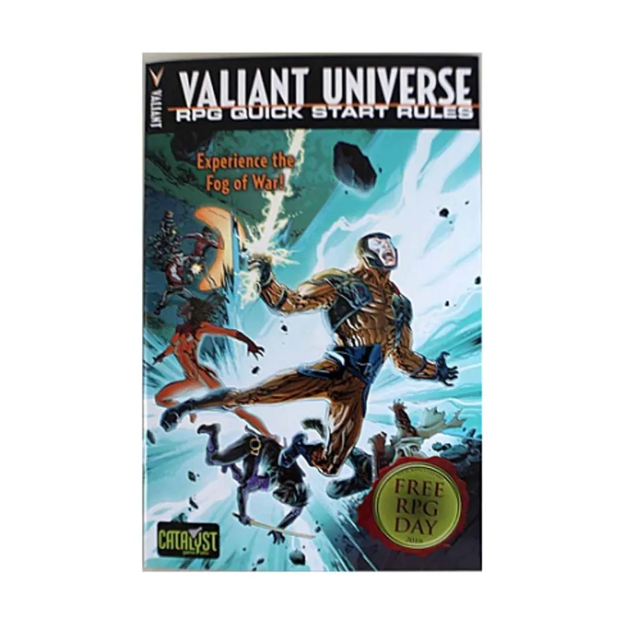 Quick Start Rules w/Fog of War (Free RPG Day 2016), Valiant Universe RPG, мягкая обложка
Quick Start Rules w/Fog of War (Free RPG Day 2016), Valiant Universe RPG, мягкая обложка