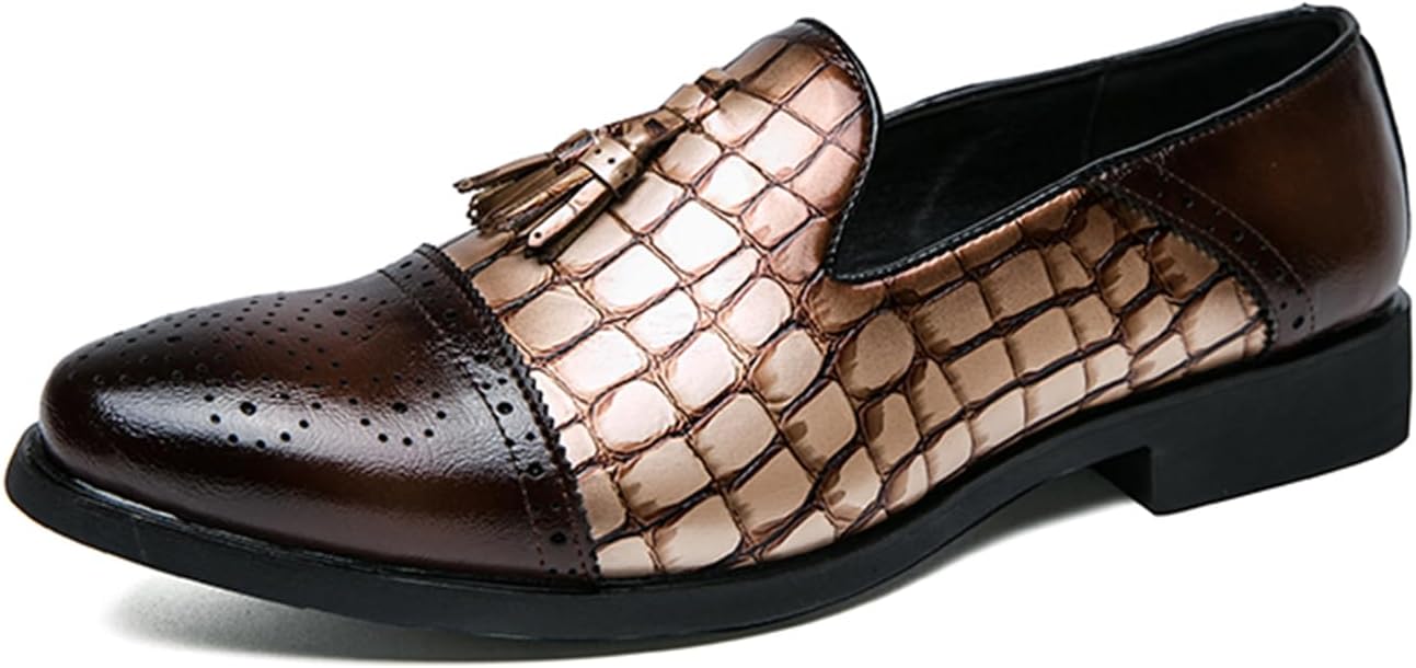 Элегантные мужские лоферы с кисточками, из кожи с тиснением под крокодила Psieicwm, коричневый
Элегантные мужские лоферы с кисточками, из кожи с тиснением под крокодила Psieicwm, коричневый