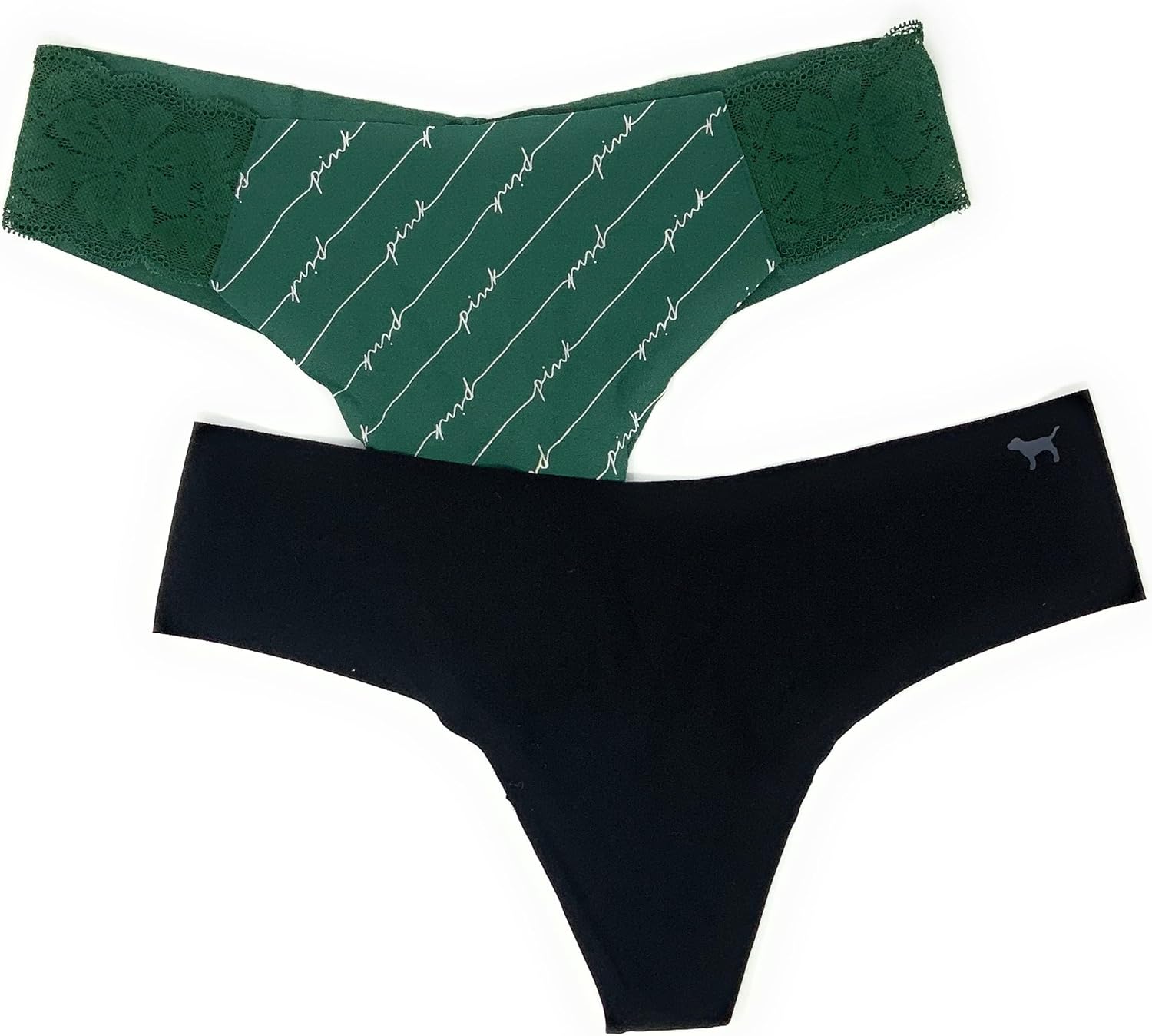Victoria's Secret Pink трусики-стринги No-Show, набор из 2 штук, Black/Sage Linear Script
Victoria's Secret Pink трусики-стринги No-Show, набор из 2 штук, Black/Sage Linear Script