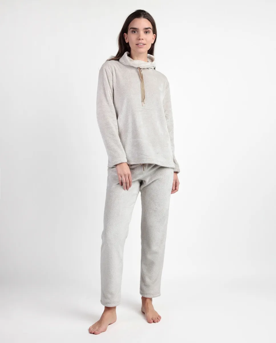 Длинная женская пижама из теплой ткани каменного цвета Admas
Длинная женская пижама из теплой ткани каменного цвета Admas