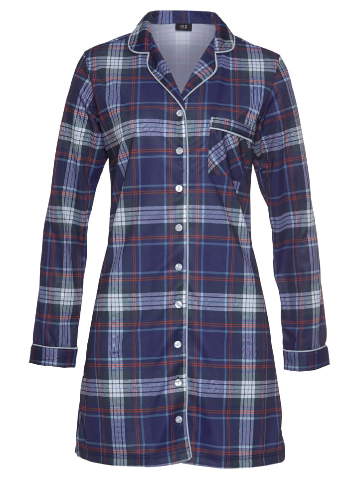 Ночная рубашка в синюю клетку H.I.S
Ночная рубашка в синюю клетку H.I.S
