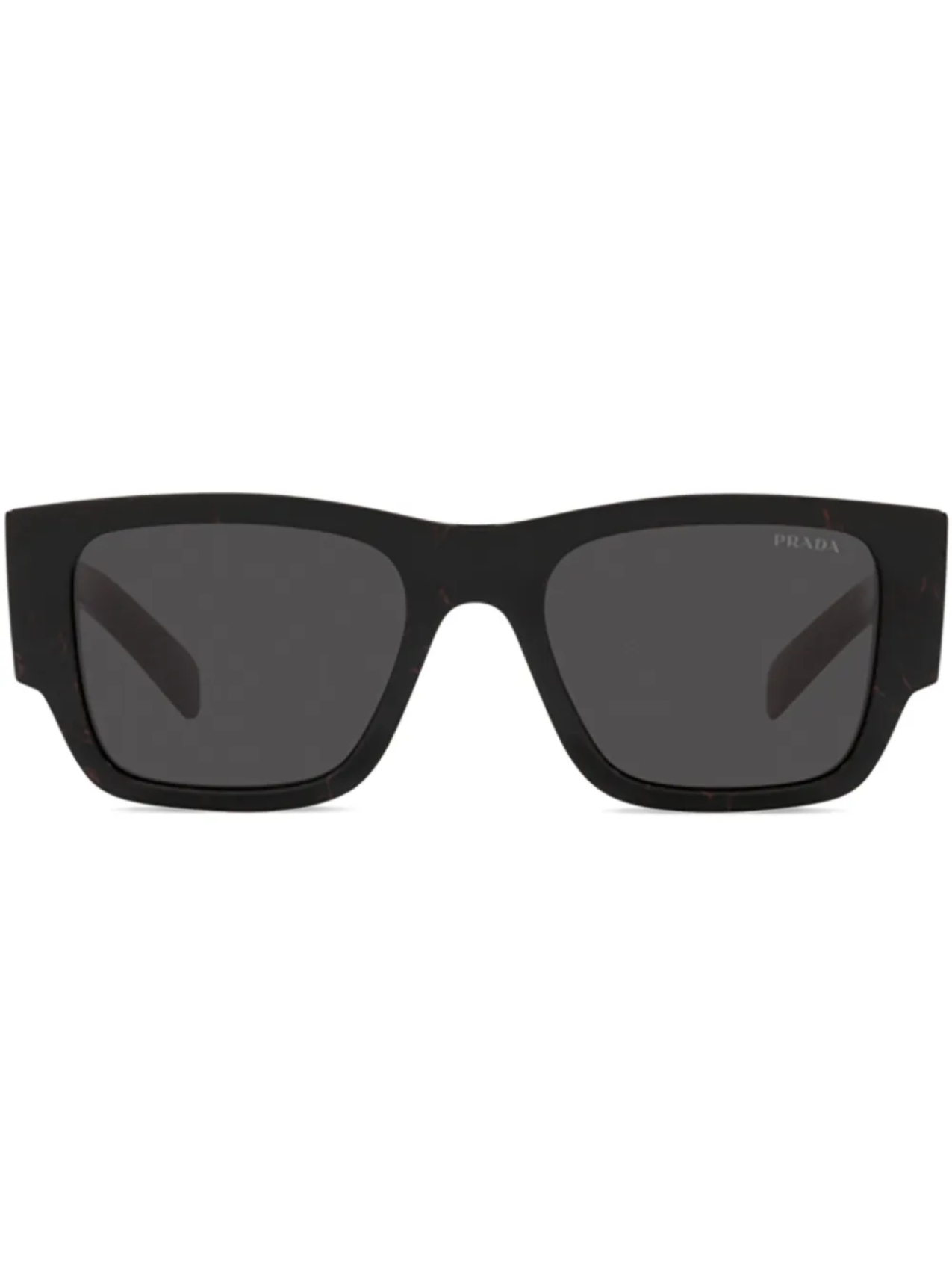 Prada Eyewear солнцезащитные очки в квадратной оправе с логотипом, черный 
Prada Eyewear солнцезащитные очки в квадратной оправе с логотипом, черный