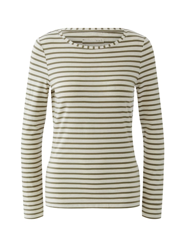 Oui Футболка с длинными рукавами SUMIKO бело-зеленого цвета
Oui Футболка с длинными рукавами SUMIKO бело-зеленого цвета