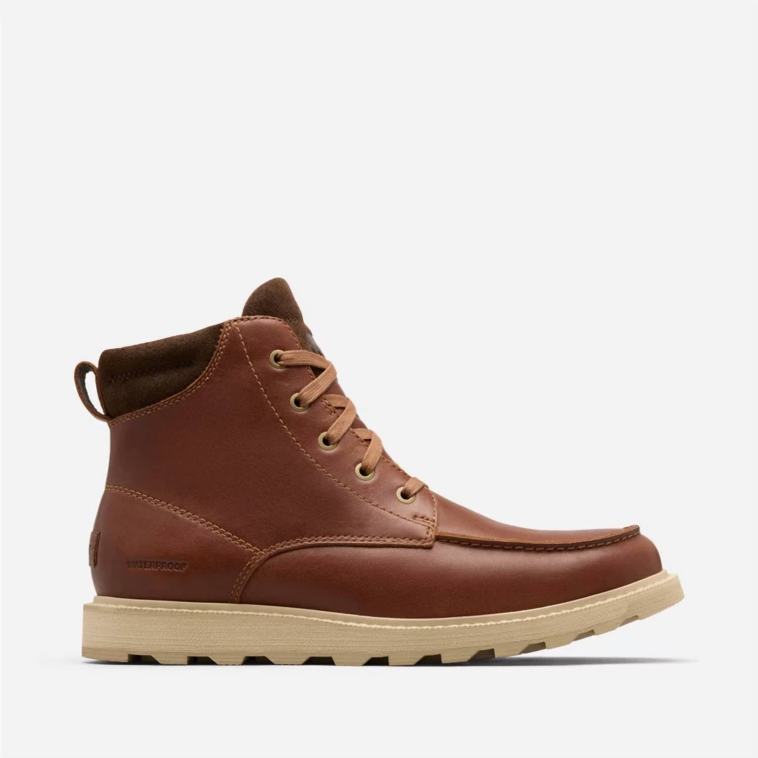 Sorel Мужские водонепроницаемые ботинки Madson II Moc Toe из бархата, бежевого и коричневого цвета
Sorel Мужские водонепроницаемые ботинки Madson II Moc Toe из бархата, бежевого и коричневого цвета