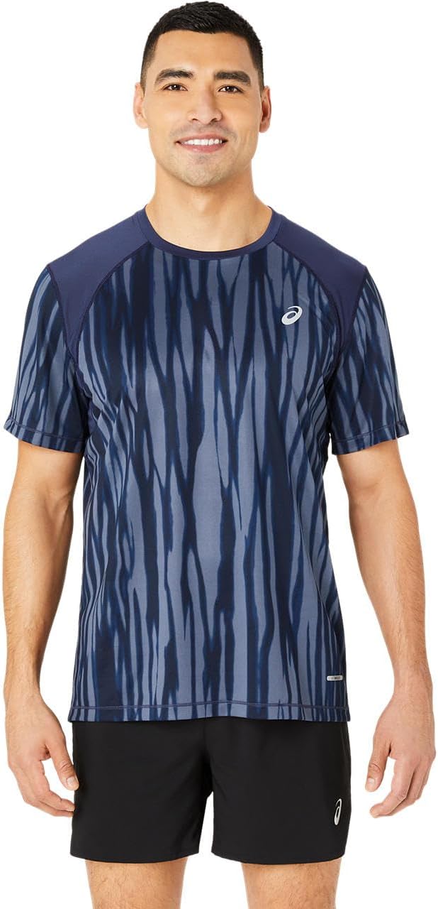 Мужская беговая одежда, футболка с коротким рукавом и принтом для бега по шоссе Asics, синий
Мужская беговая одежда, футболка с коротким рукавом и принтом для бега по шоссе Asics, синий