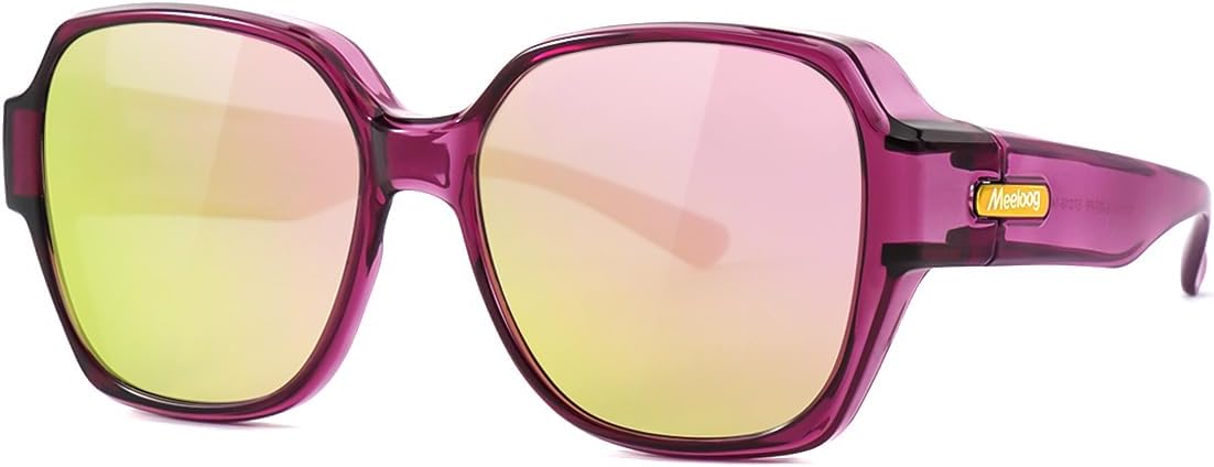 Солнцезащитные очки Meeloog Over Glasses для женщин, поляризованные, стильные, увеличенного размера, надеваются поверх очков для вождения, MST0150, Purple Frame Mirrored Pink Lens
Солнцезащитные очки Meeloog Over Glasses для женщин, поляризованные, стильные, увеличенного размера, надеваются поверх очков для вождения, MST0150, Purple Frame Mirrored Pink Lens