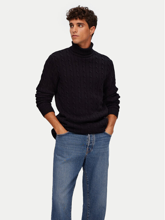 Свитер с высоким воротником обычного кроя Selected Homme, черный 
Свитер с высоким воротником обычного кроя Selected Homme, черный