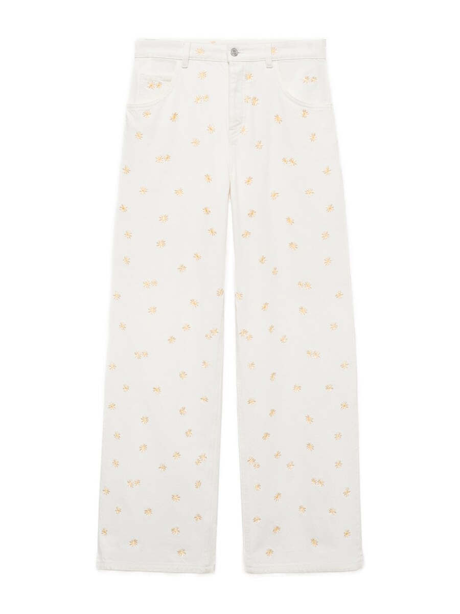 Джинсы с широкими штанинами MANGO MASSY, Off white 
Джинсы с широкими штанинами MANGO MASSY, Off white