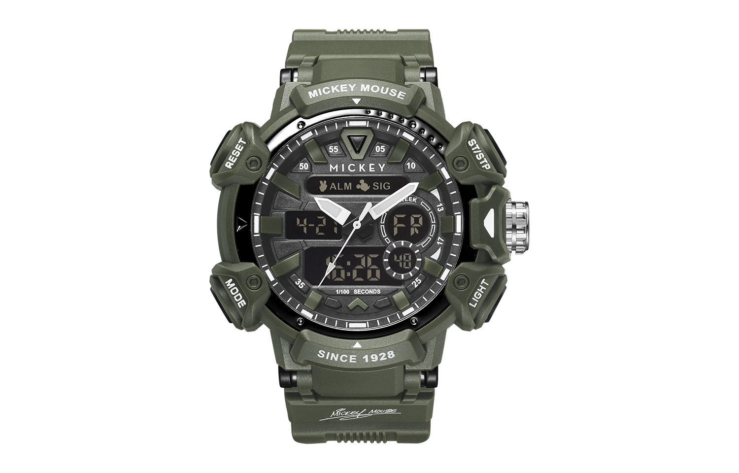 Disney Часы Mickey Series Electronic Movement TPU Strap Watch Men's Watch Green Dial
Disney Часы Mickey Series Electronic Movement TPU Strap Watch Men's Watch Green Dial