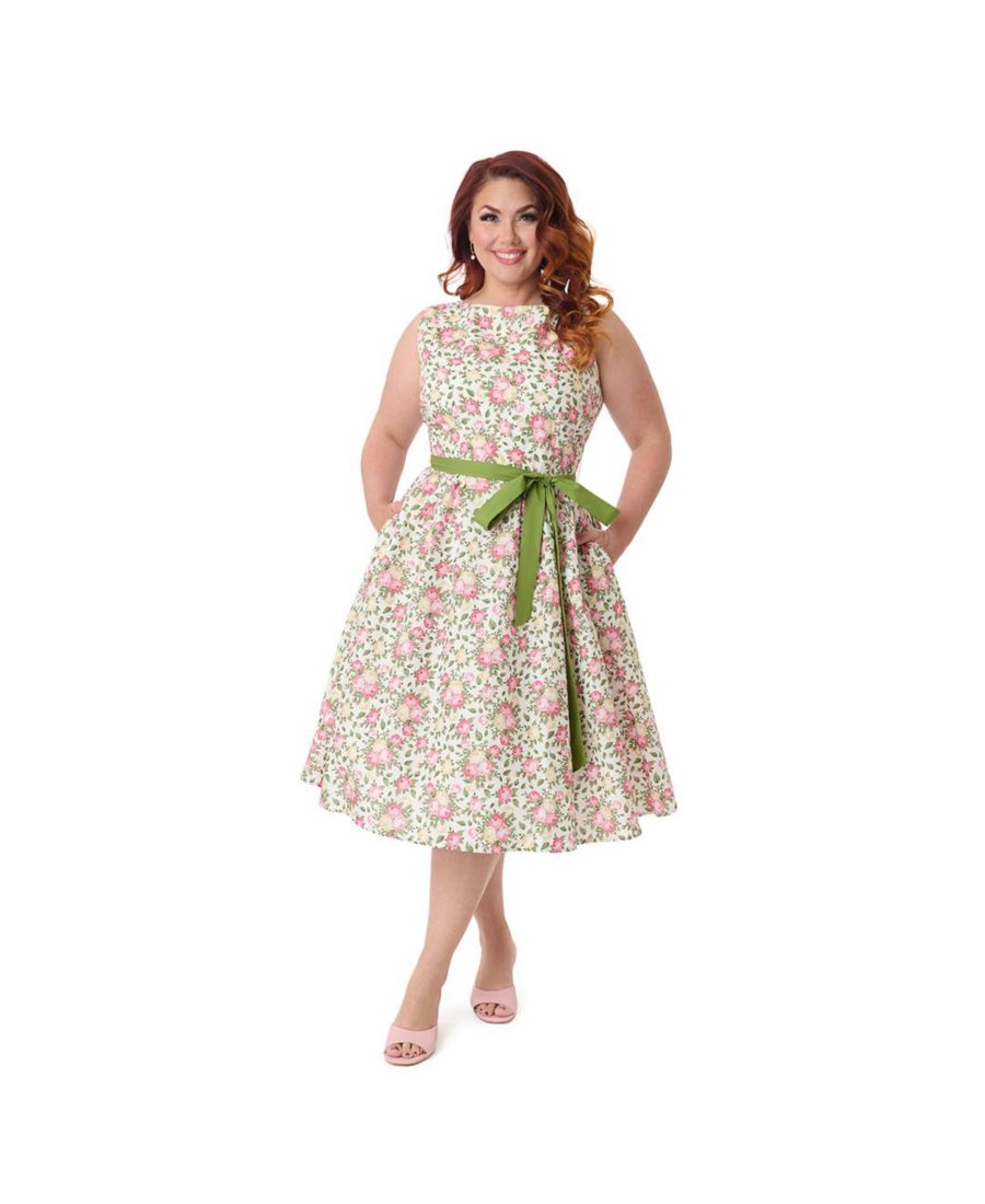Платье-трапеция без рукавов с поясом, большого размера Unique Vintage, Pink green floral
Платье-трапеция без рукавов с поясом, большого размера Unique Vintage, Pink green floral
