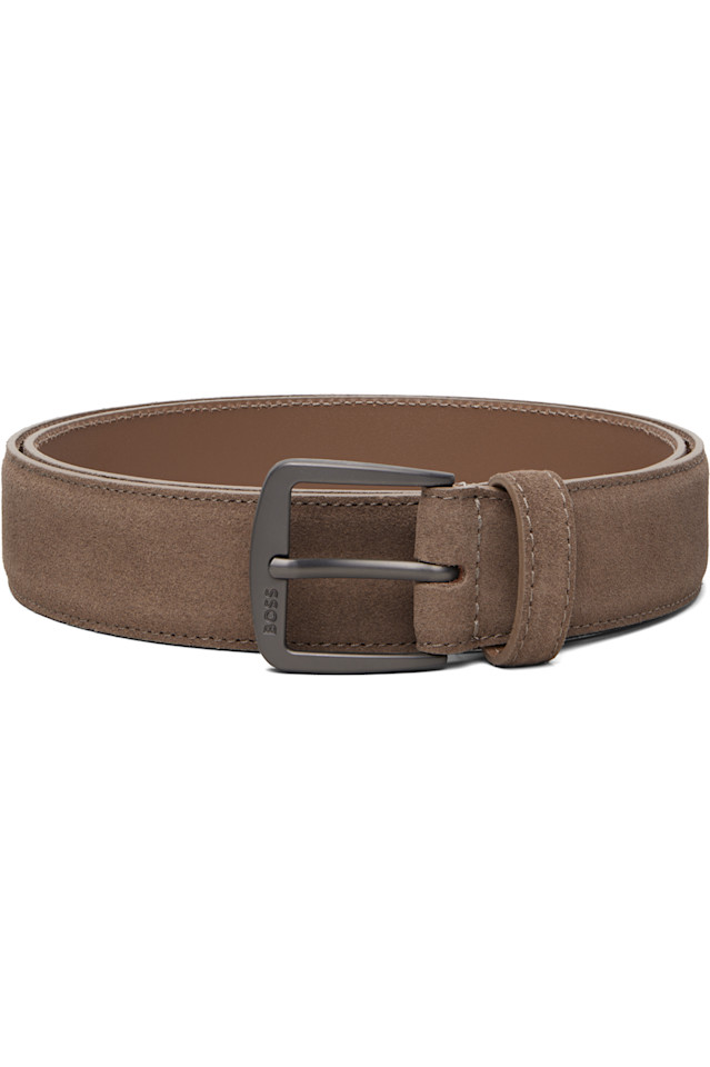 Boss Бежевый замшевый ремень с пряжкой и логотипом
Boss Бежевый замшевый ремень с пряжкой и логотипом