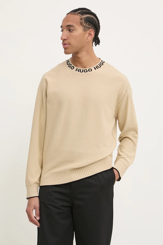 Хлопковый свитер Hugo, бежевый
Хлопковый свитер Hugo, бежевый