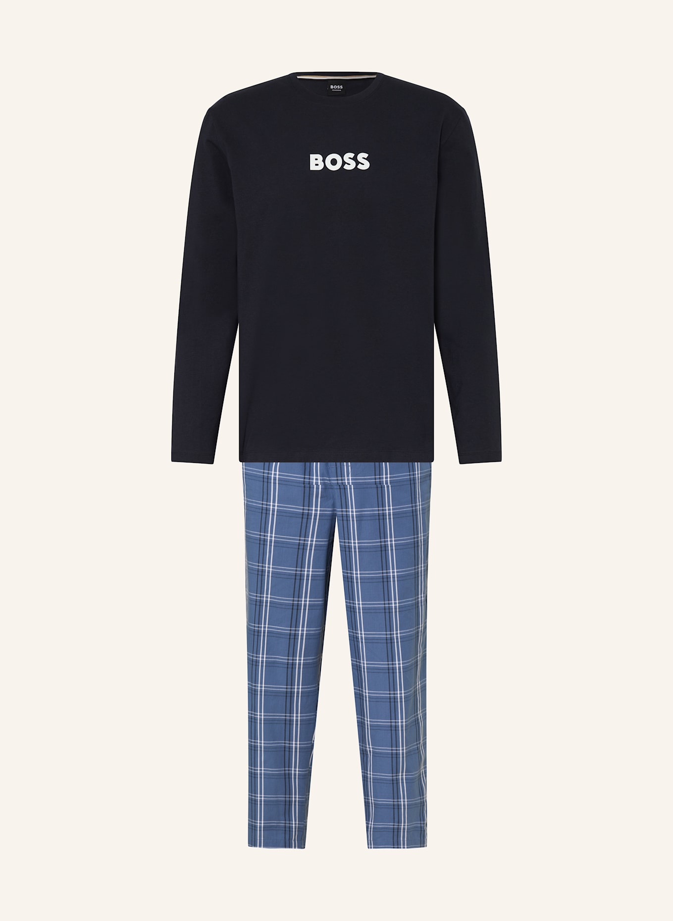 Легкий длинный пижамный комплект Boss, синий
Легкий длинный пижамный комплект Boss, синий