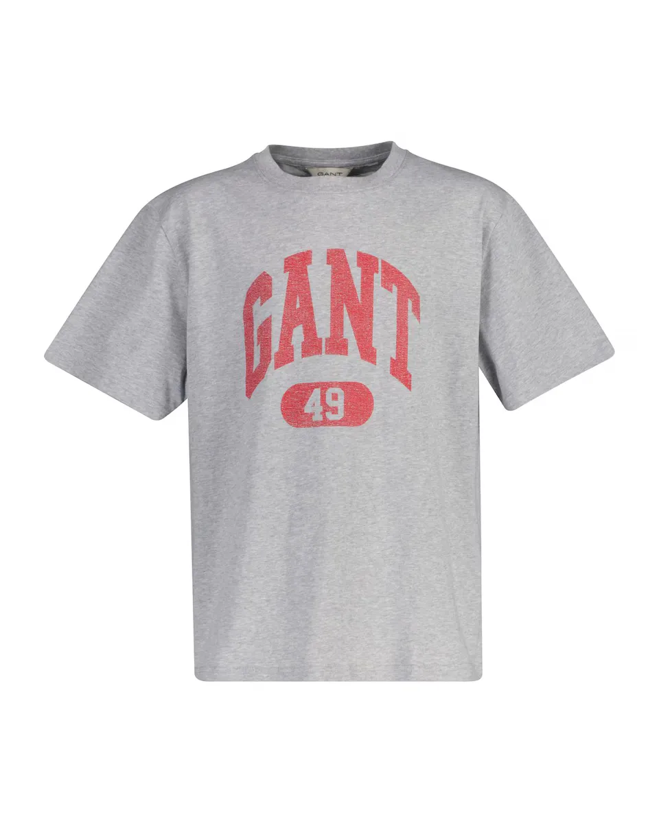 Футболка с короткими рукавами и рисунком на груди Gant, серый 
Футболка с короткими рукавами и рисунком на груди Gant, серый