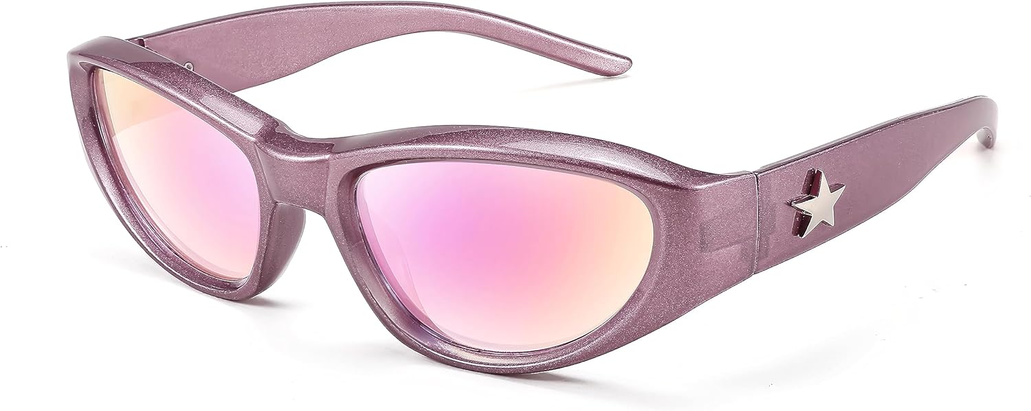 FEISEDY Y2K — модные солнцезащитные очки с обтекаемой формой для женщин и мужчин, стильные футуристические аксессуары в стиле 2000-х, овальные солнцезащитные очки B1088, Purple Frame Pink Lens
FEISEDY Y2K — модные солнцезащитные очки с обтекаемой формой для женщин и мужчин, стильные футуристические аксессуары в стиле 2000-х, овальные солнцезащитные очки B1088, Purple Frame Pink Lens
