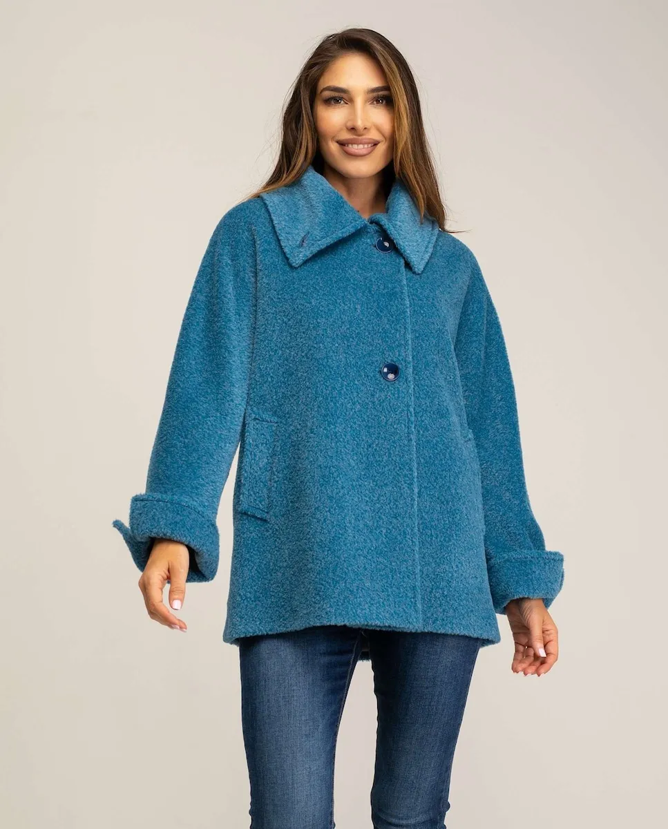 Женское пальто с отворотом на манжетах и японским рукавом Fsh, синий
Женское пальто с отворотом на манжетах и японским рукавом Fsh, синий