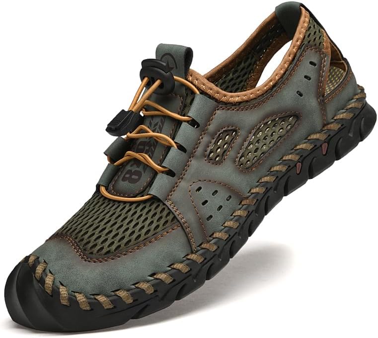 Мужские сандалии AQIXIDX для вождения и походов, спортивная обувь для пляжа, закрытый носок, комфортные дышащие сандалии для прогулок, зеленый
Мужские сандалии AQIXIDX для вождения и походов, спортивная обувь для пляжа, закрытый носок, комфортные дышащие сандалии для прогулок, зеленый