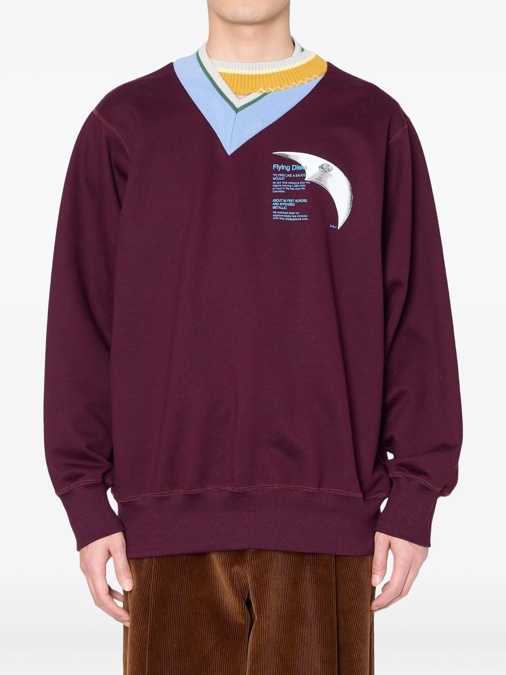 Толстовка с V-образным вырезом и графичным принтом Kolor, красный
Толстовка с V-образным вырезом и графичным принтом Kolor, красный