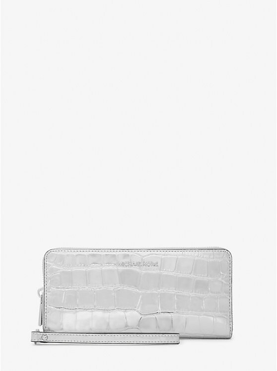 Кошелек континентальный Jet Set Travel из металлической крокодиловой кожи с тиснением Michael Kors, серебряный
Кошелек континентальный Jet Set Travel из металлической крокодиловой кожи с тиснением Michael Kors, серебряный