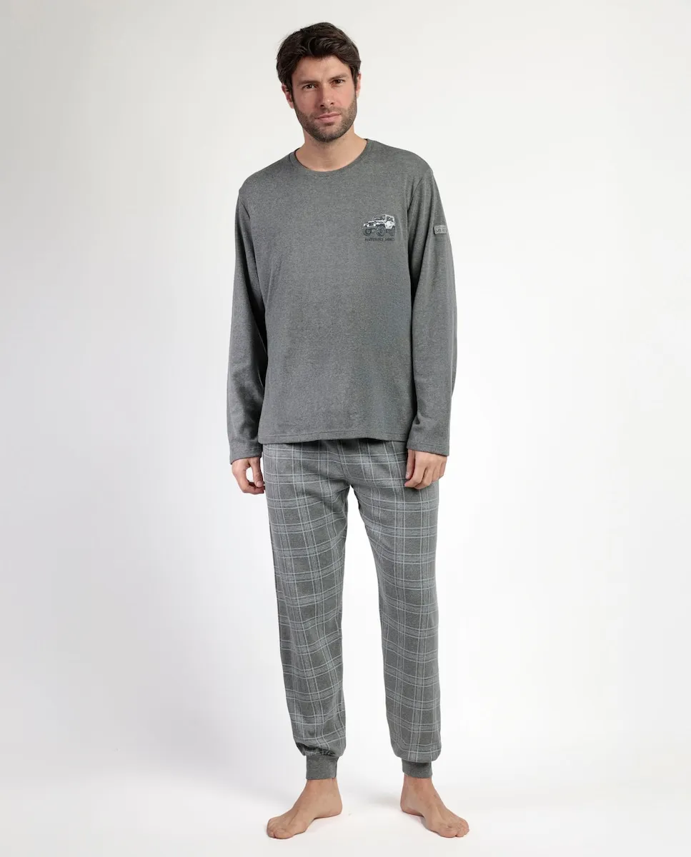 Длинная мужская пижама из серого хлопкового трикотажа Admas, серый/белый
Длинная мужская пижама из серого хлопкового трикотажа Admas, серый/белый