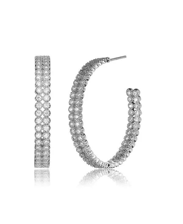 Серьги-Кольца открытого типа из стерлингового серебра с покрытием из белого золота и прозрачными кубическими цирконами Genevive, white
Серьги-Кольца открытого типа из стерлингового серебра с покрытием из белого золота и прозрачными кубическими цирконами Genevive, white