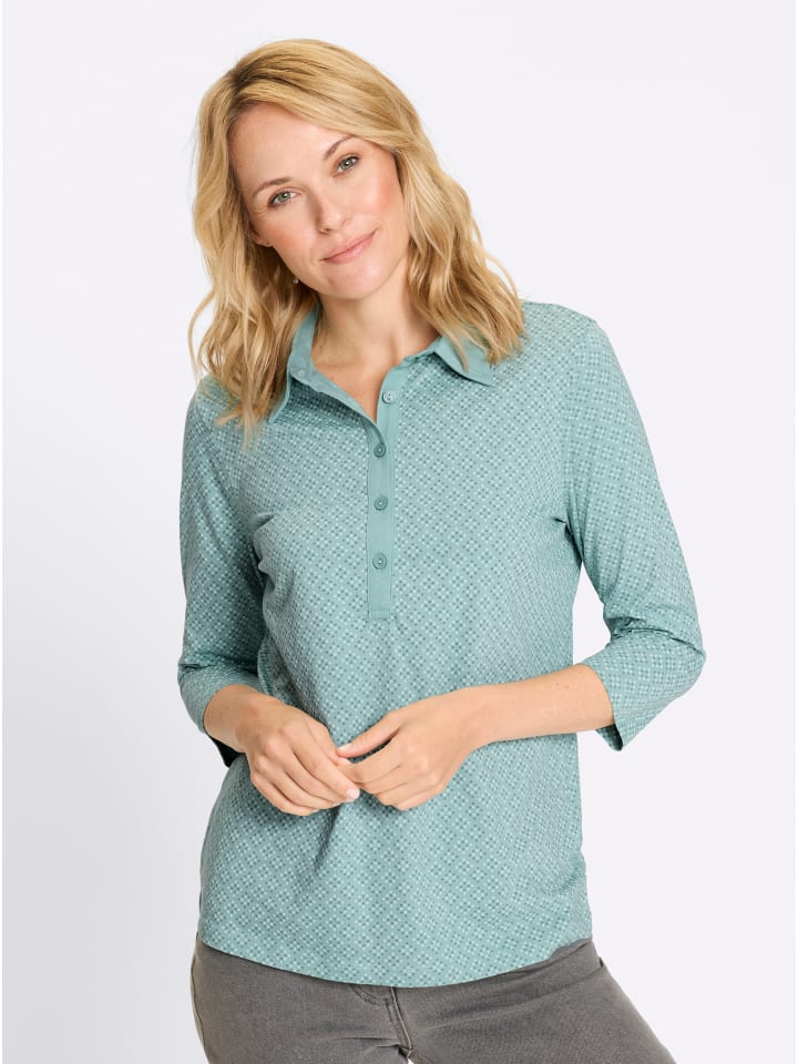 Рубашка-поло с принтом шалфея и светло-мяты Sieh an!
Рубашка-поло с принтом шалфея и светло-мяты Sieh an!