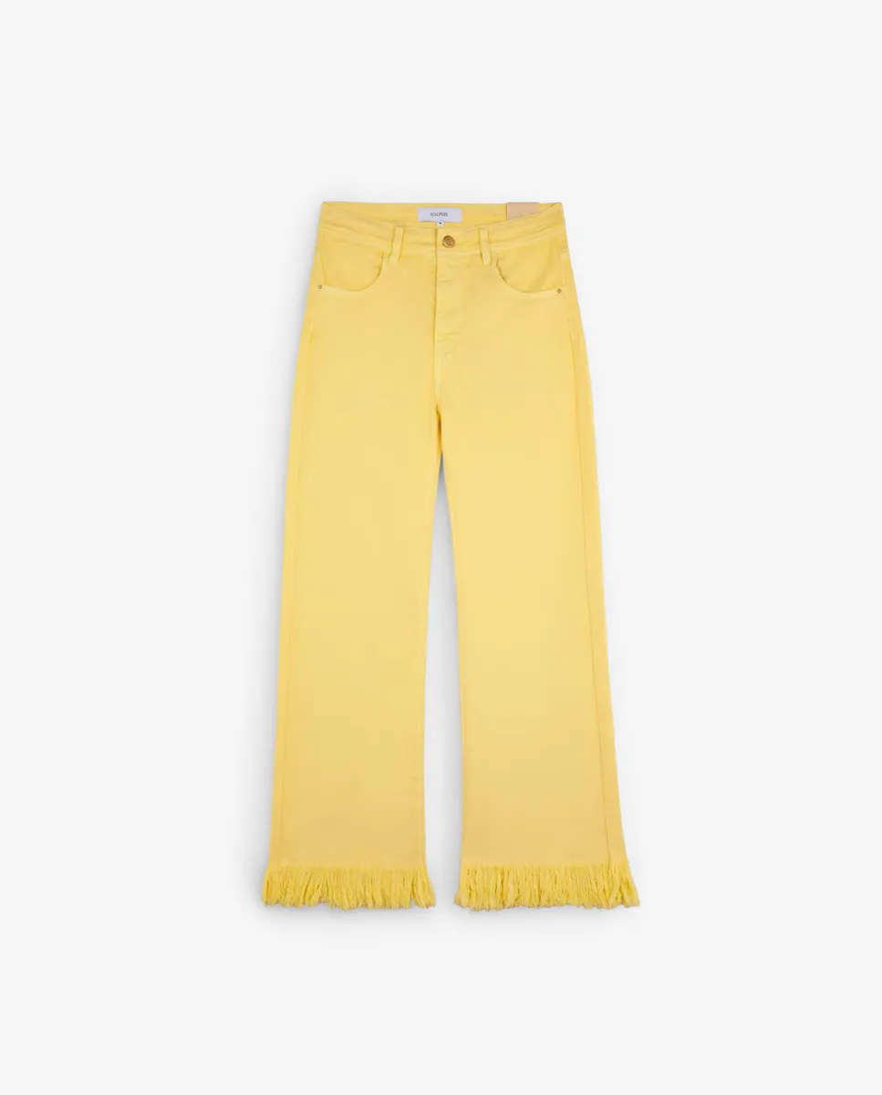 Женские брюки прямого кроя с бахромой по низу Scalpers, желтый
Женские брюки прямого кроя с бахромой по низу Scalpers, желтый