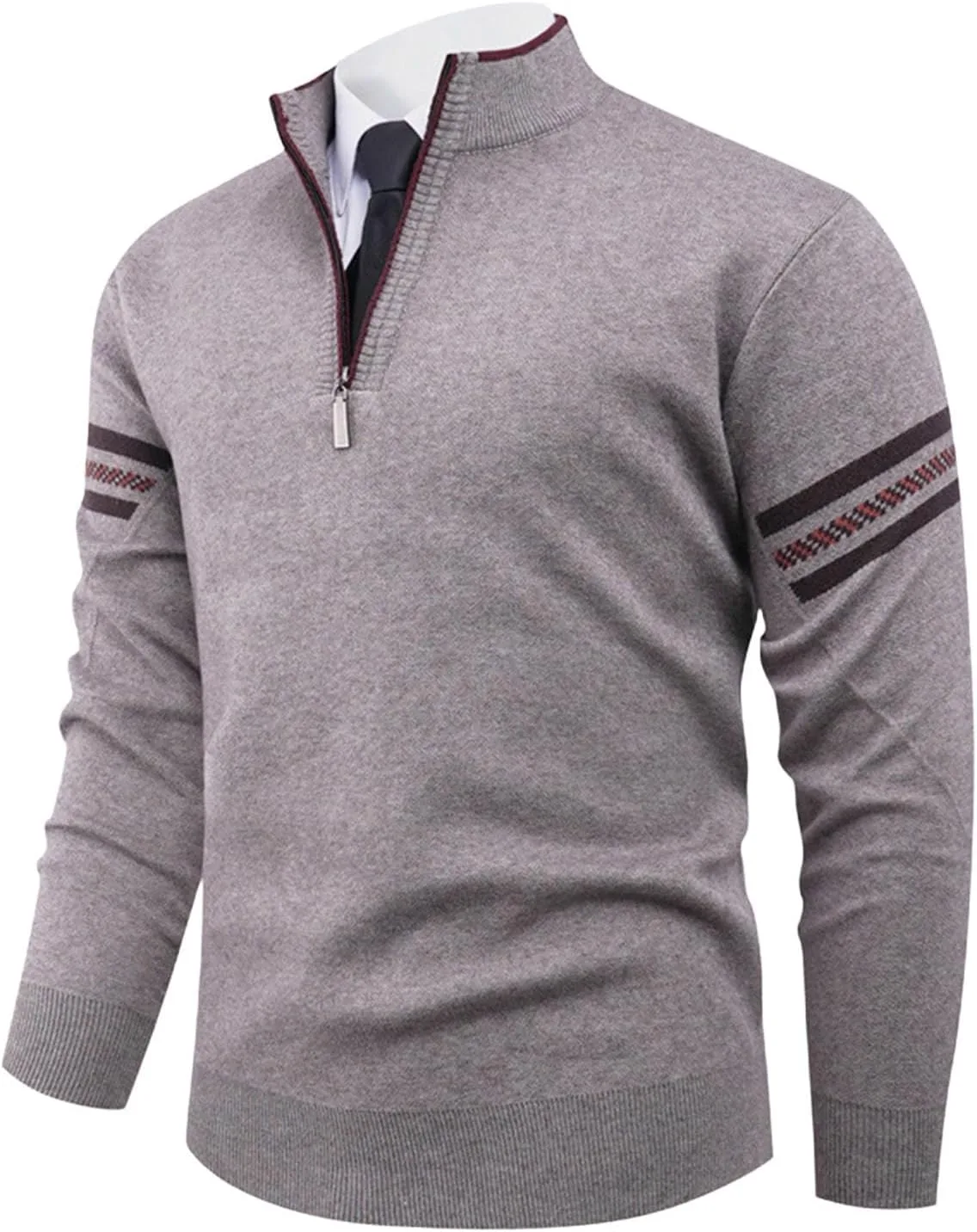 Мужской свитер с четвертью молнии и воротником стойкой, вязаный, теплый, с длинными рукавами
Мужской свитер с четвертью молнии и воротником стойкой, вязаный, теплый, с длинными рукавами