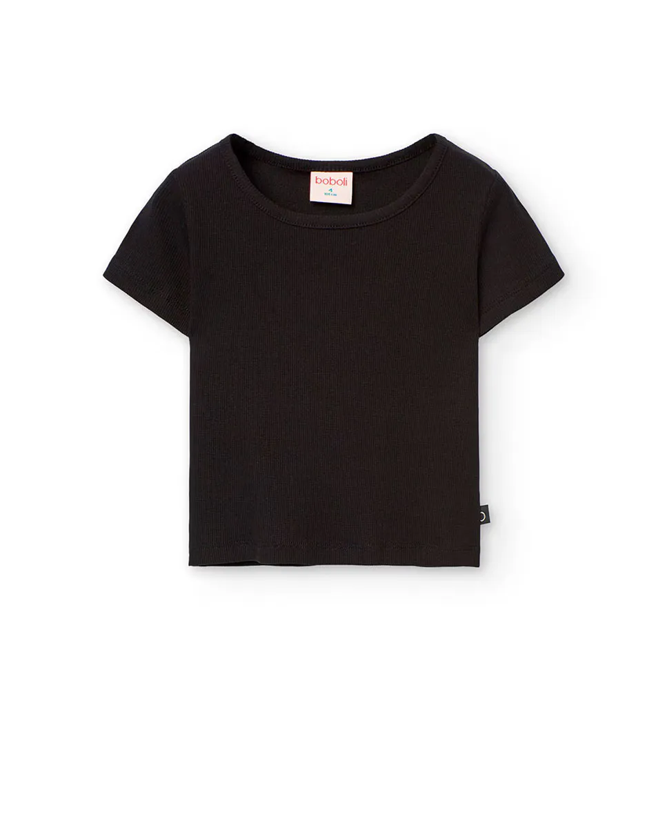 Футболка для девочек с короткими рукавами и круглым вырезом Boboli, чёрный
Футболка для девочек с короткими рукавами и круглым вырезом Boboli, чёрный