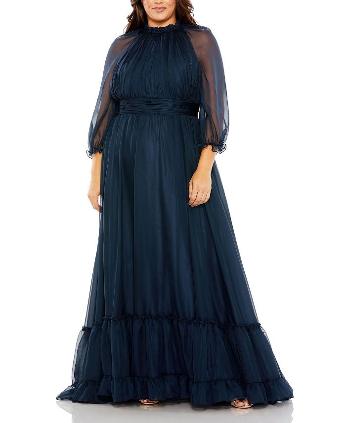 Платье Plus с высоким воротником, пышными рукавами и ярусами в стиле А-силуэта Mac Duggal, синий
Платье Plus с высоким воротником, пышными рукавами и ярусами в стиле А-силуэта Mac Duggal, синий