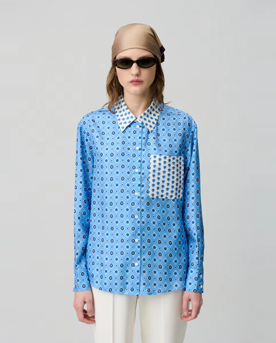 Женская шелковая рубашка прямого покроя Claudie Pierlot, синий
Женская шелковая рубашка прямого покроя Claudie Pierlot, синий