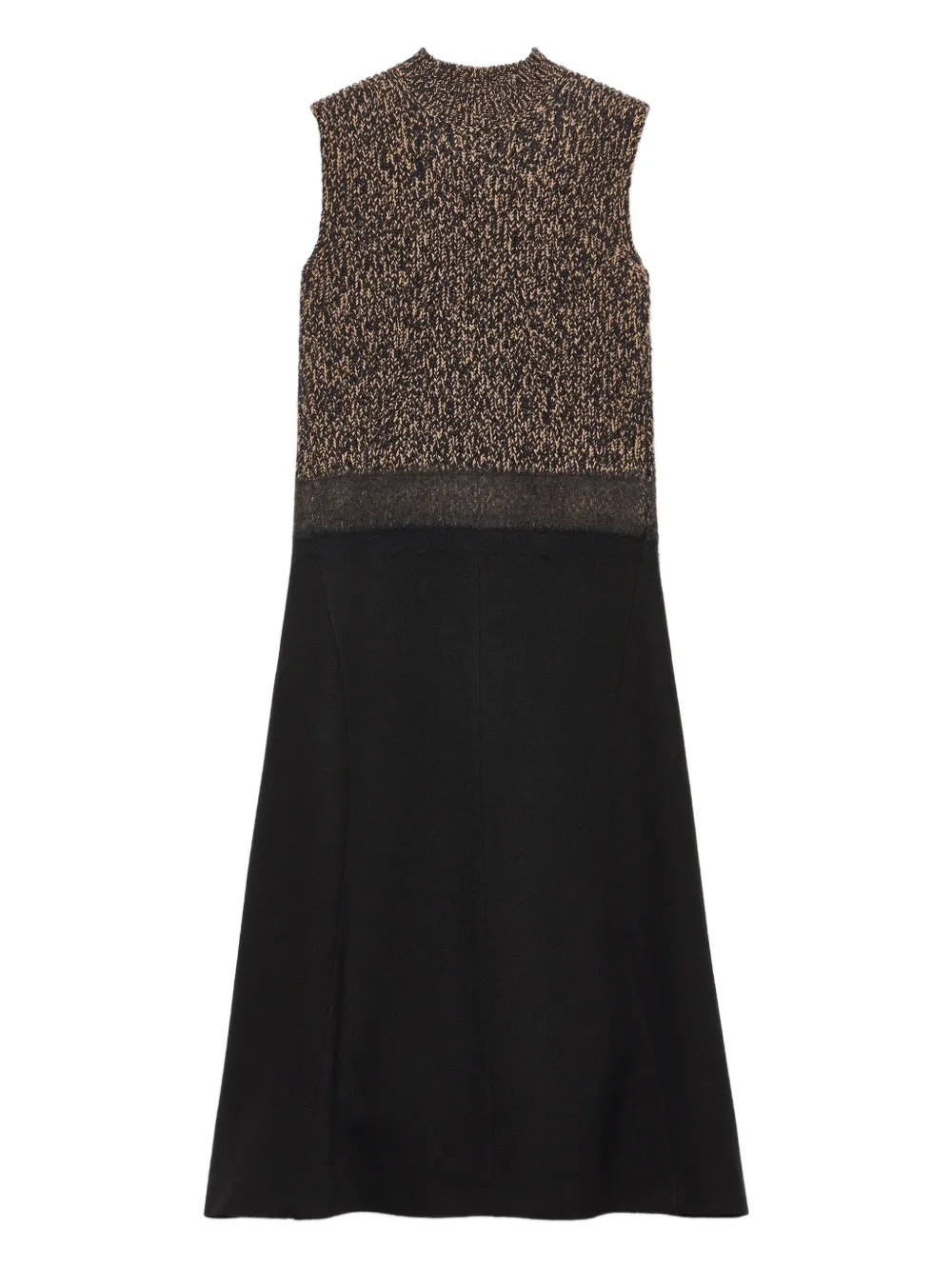 Расклешенное платье в рубчик Prada, черный 
Расклешенное платье в рубчик Prada, черный