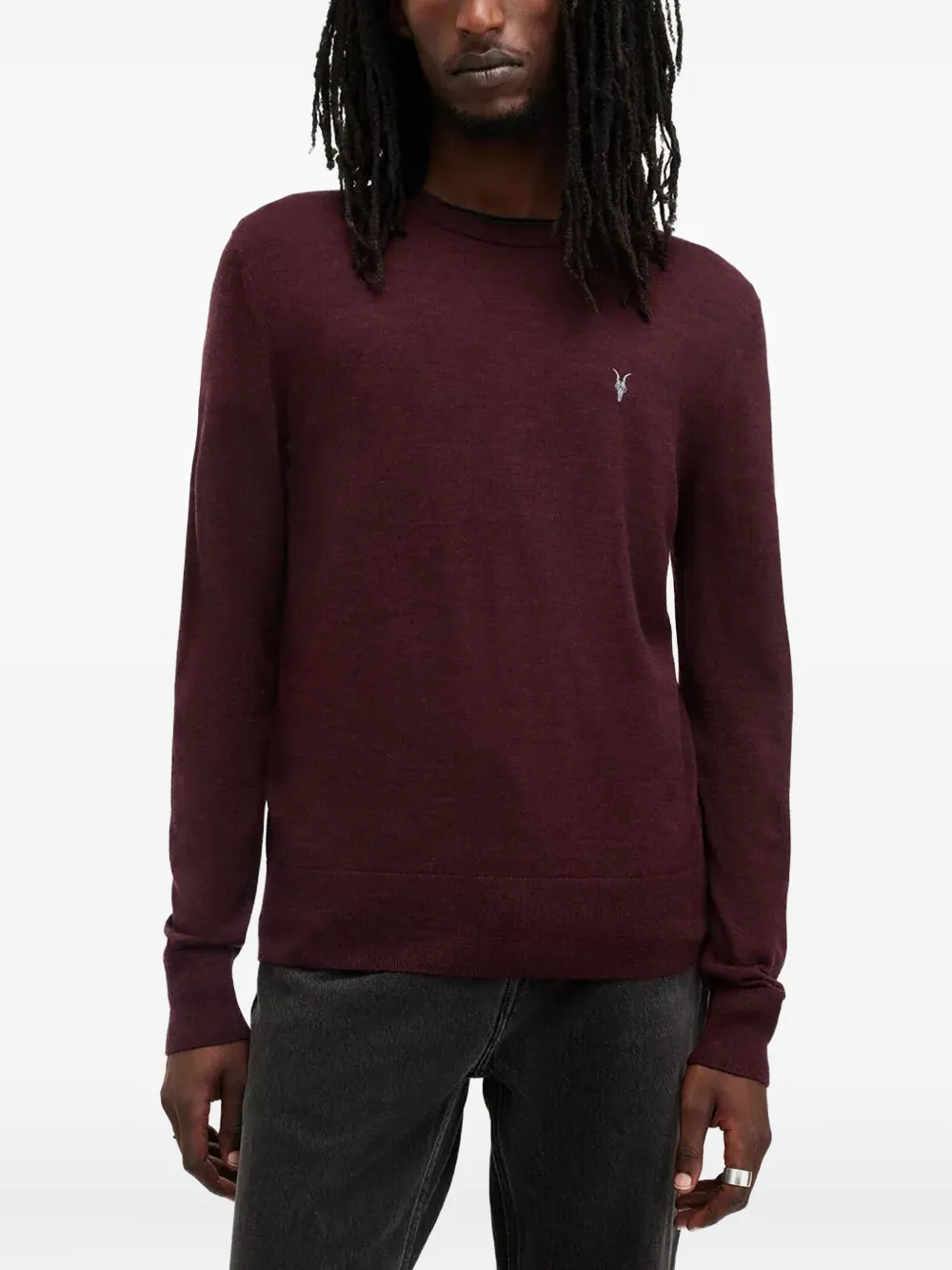 Свитер с вышитым логотипом и круглым вырезом AllSaints, красный
Свитер с вышитым логотипом и круглым вырезом AllSaints, красный