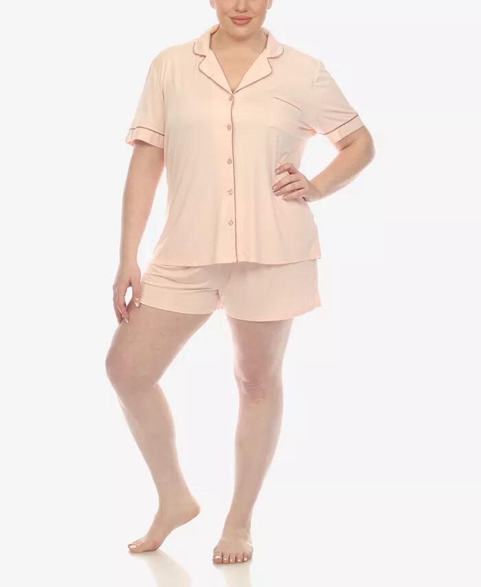 Пижамный комплект из 2 предметов с коротким рукавом размера плюс White Mark, розовый
Пижамный комплект из 2 предметов с коротким рукавом размера плюс White Mark, розовый