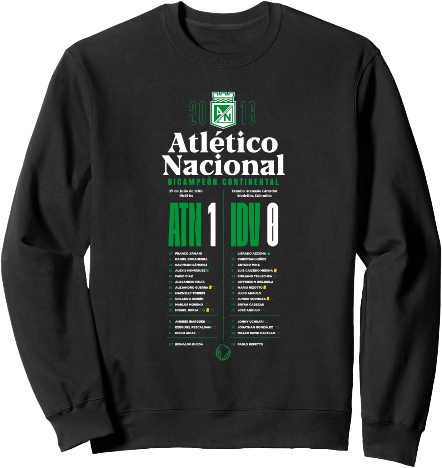 Толстовка из ограниченной коллекции Atletico Nacional de Medellin Bicampeon National Atletico, черный
Толстовка из ограниченной коллекции Atletico Nacional de Medellin Bicampeon National Atletico, черный