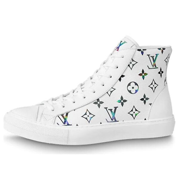 Кроссовки tattoo ankle sneakers 'white with colorful monogram' Louis Vuitton, белый 
Кроссовки tattoo ankle sneakers 'white with colorful monogram' Louis Vuitton, белый